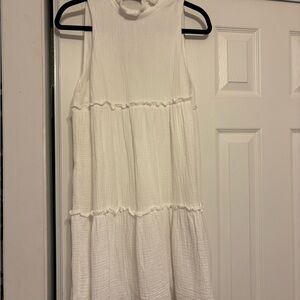 Pomander Place White Sleeveless Tiered Dress